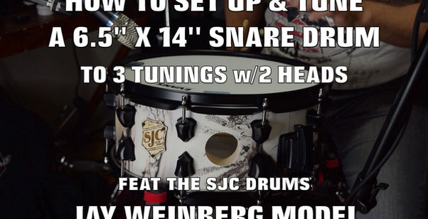 Set Up & Tune A 6.5" x 14" Snare ft. The SJC Jay Weinberg Model Using 2 Different Batter Heads